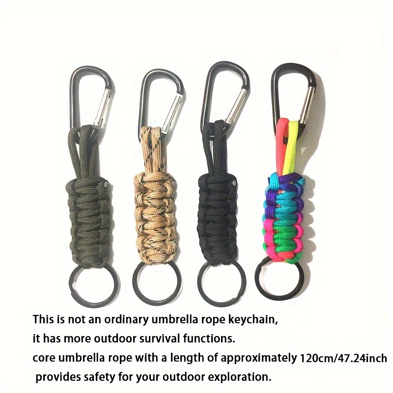 1pc Braided 7 Core Paracord Keychain Keyring Metal Hanging Buckle