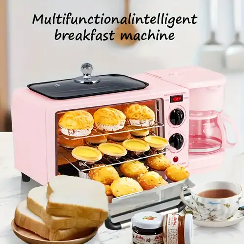 Us Plug 3 in 1 Breakfast Maker Home Mini Electric Oven Bread - Temu