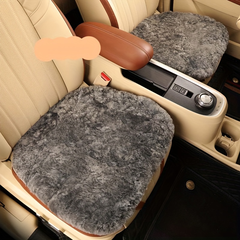 Car Seat Cushion Winter Plush Single Piece Car Interior Seat - Temu