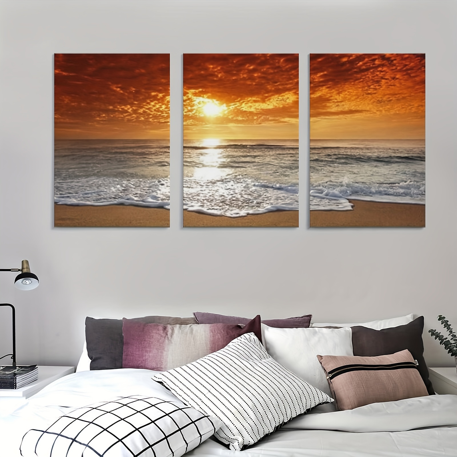 Quadro Grande Senza Cornice Tramonto 'oceano Soggiorno - Temu Italy