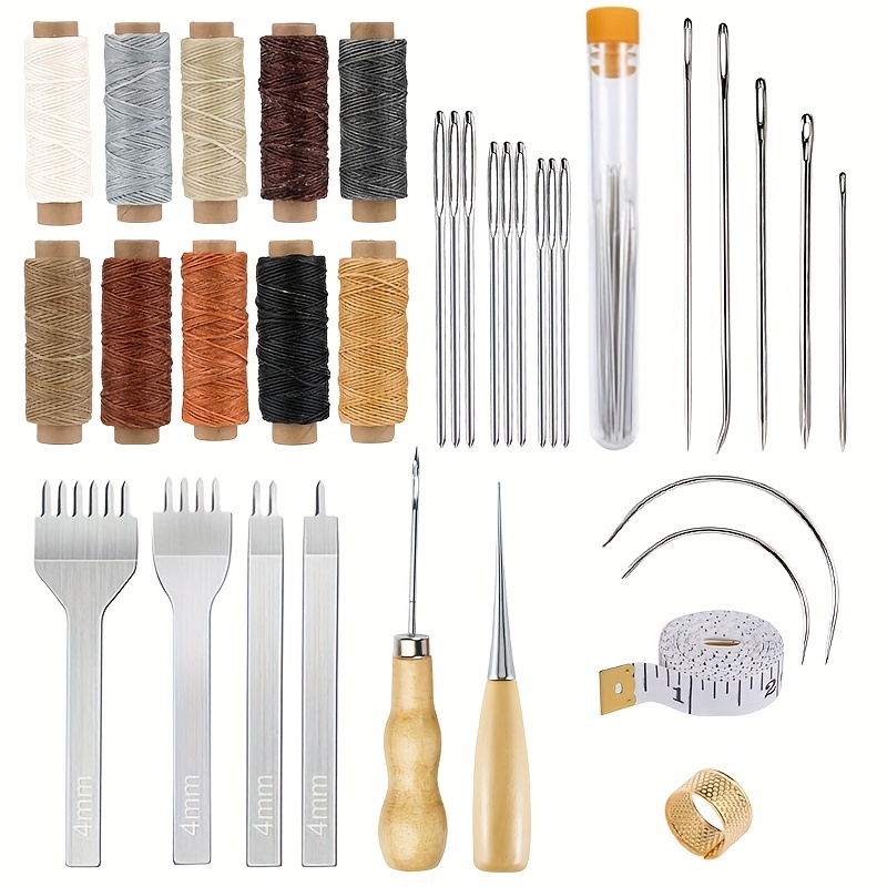 Leather Tooling Kit, Hand Made Leather Crafting Tools Gifts DIY For Sewing  For Punching For Stitching 