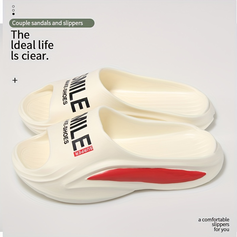 Men's Color Block Slide Slippers Soft Sole Non Slip Open Toe Shoes