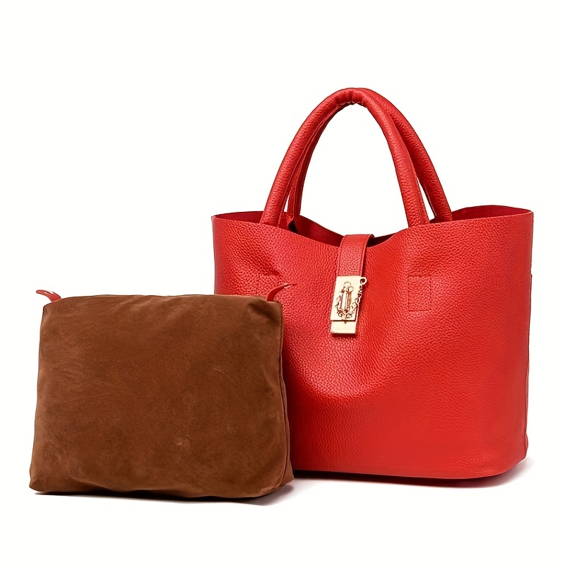 Vintage Colorblock Women's Handbag, Elegant Square Pu Shoulder Bag With  Large Capacity, Women bag sets with Purse set