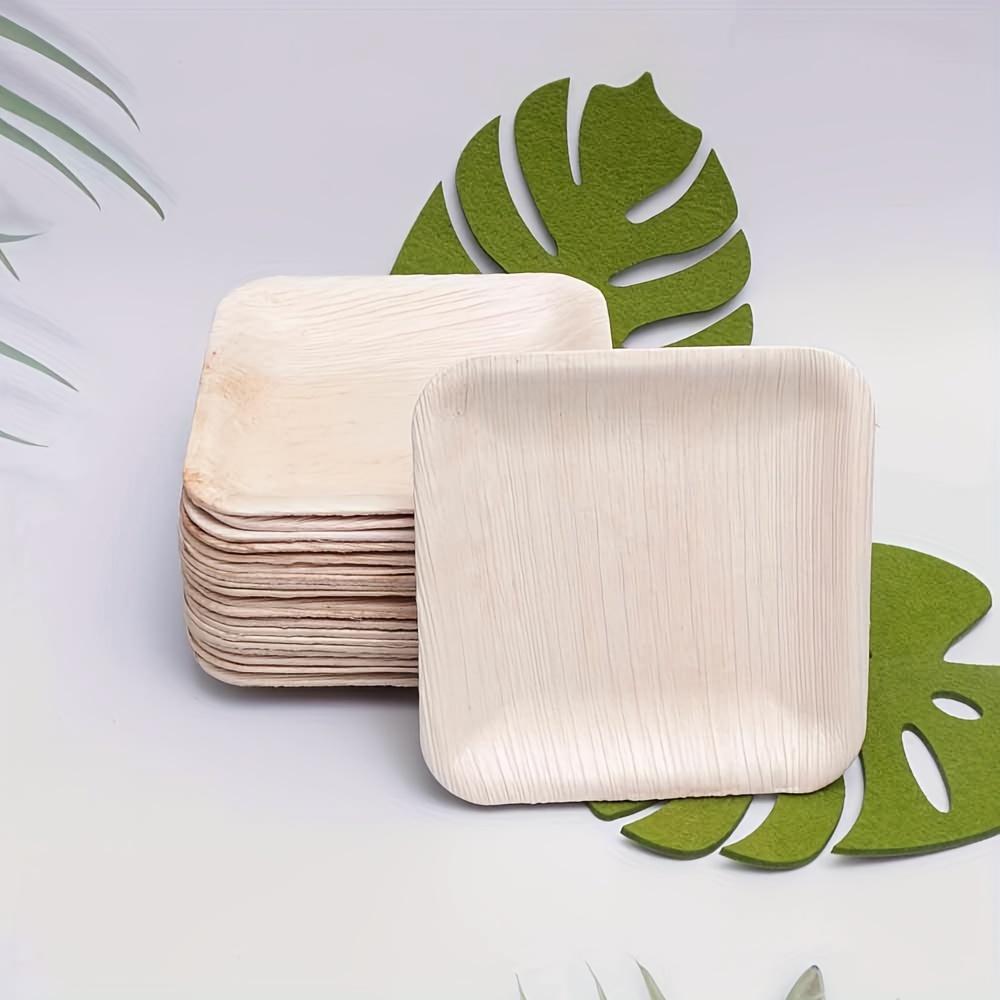 Palm Leaf Plates Bamboo Paper Plates Disposable Dinner - Temu