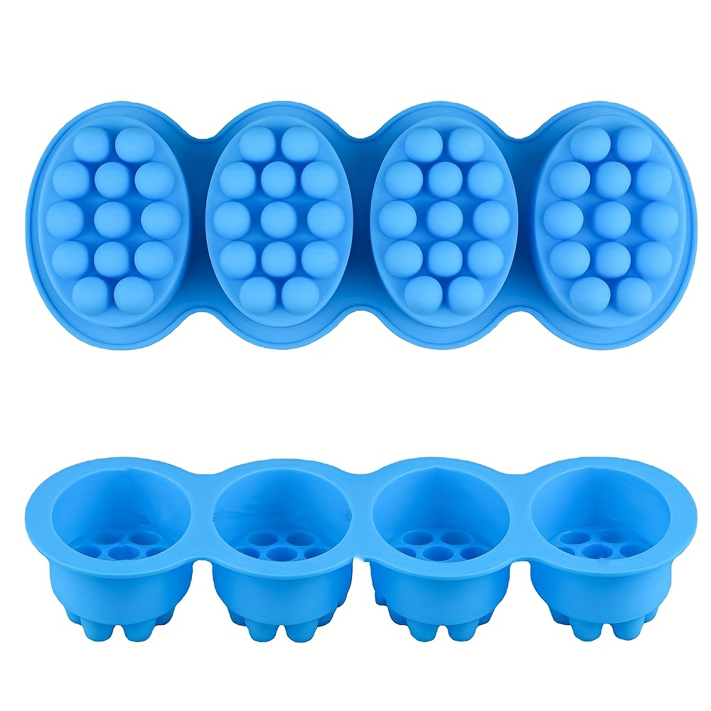 1pc 4 Cavities, Massage Bar Soap Molds Silicone, Handmade Hair Comb, Brush,  Shampoo Ice Mold For Hair