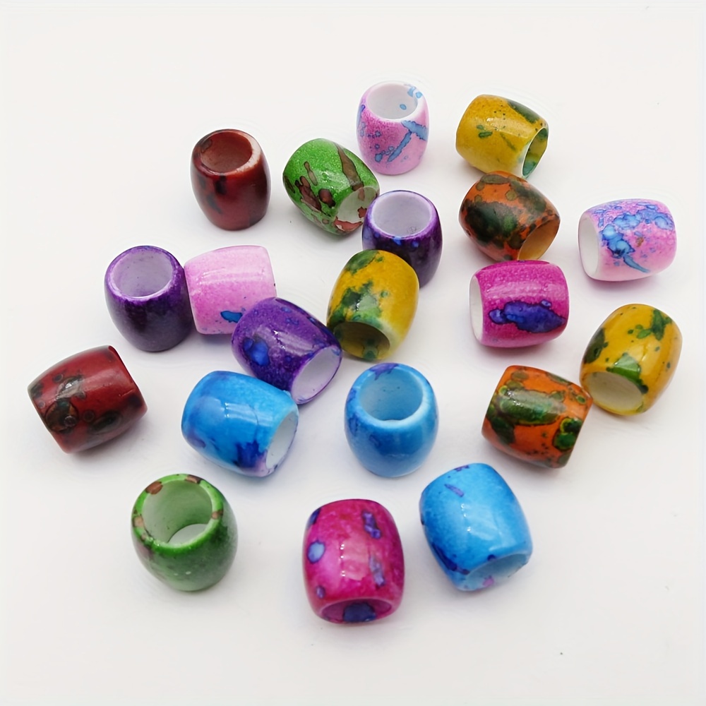 20pcs/pack Multi Coloured Diy Hair Braid Dreadlock Beads Rings Tubes Punk, Hiphop,and Women Hair Jewelry Accessories And Headdress Decoration