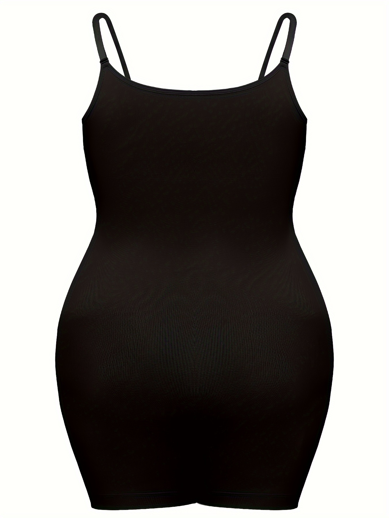 Plus Size Simple Shapewear Bodysuit, Women's Plus Solid Tummy Control Butt Lifter Thigh Slimmer Full Body Shaper