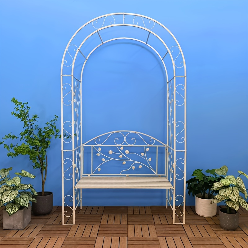 Metal arbour with online seat