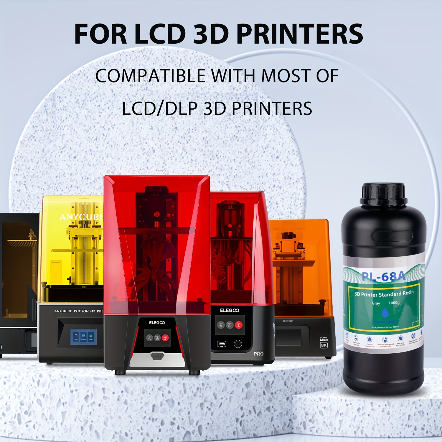 3d Printer Standard Resin, Uv-curing Resin 385-405nm, High Precision, Excellent  Fluidity, Low Odor, Suitable For Lcd Dlp Resin 3d Printers(gray- /1.1lbs) -  Temu