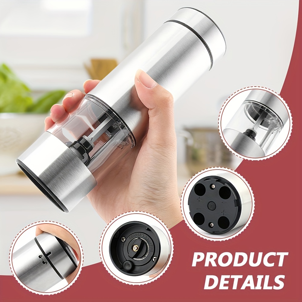 Electric/manual Sea Salt And Pepper Grinder, Stainless Steel Mill