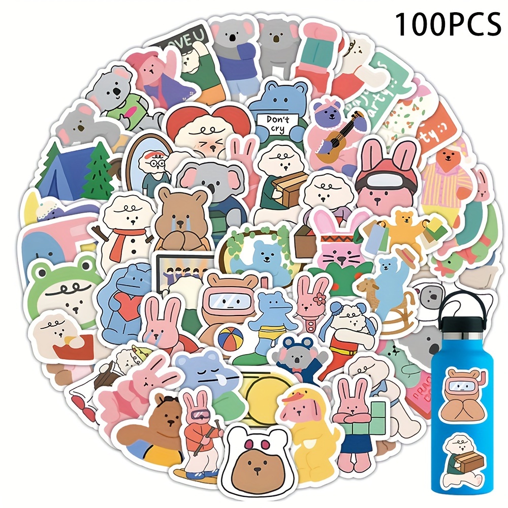 20Pcs/Set Stationery Stickers Exquisite Various Patterns DIY Vinyl Arts  Children Hand Account Water Cup Cartoon Stickers School Supplies 