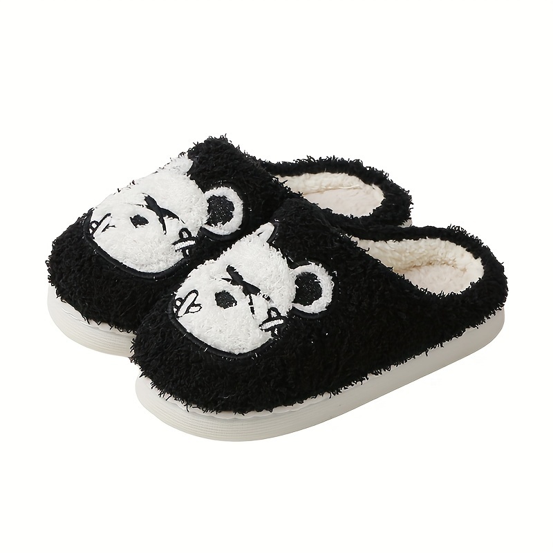 KOMTO 1 Pair Kids Panda Cotton Slipper Cute Cartoon Warm Non-Slip Floor  Indoor Plush Slippers Great Gift for Unisex 6 UK (White/black) : :  Fashion