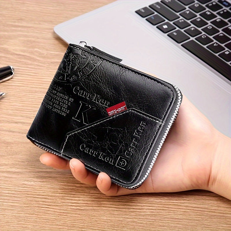 Retro Small Wallet, Driver's Id Card Holder, Zipper Wallet For Men - Temu