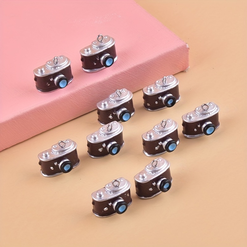 

10pcs Stereo Camera Resin Charms Vintage Camera Pendant Bulk For Diy Pendant Earrings Necklace Jewelry Accessories