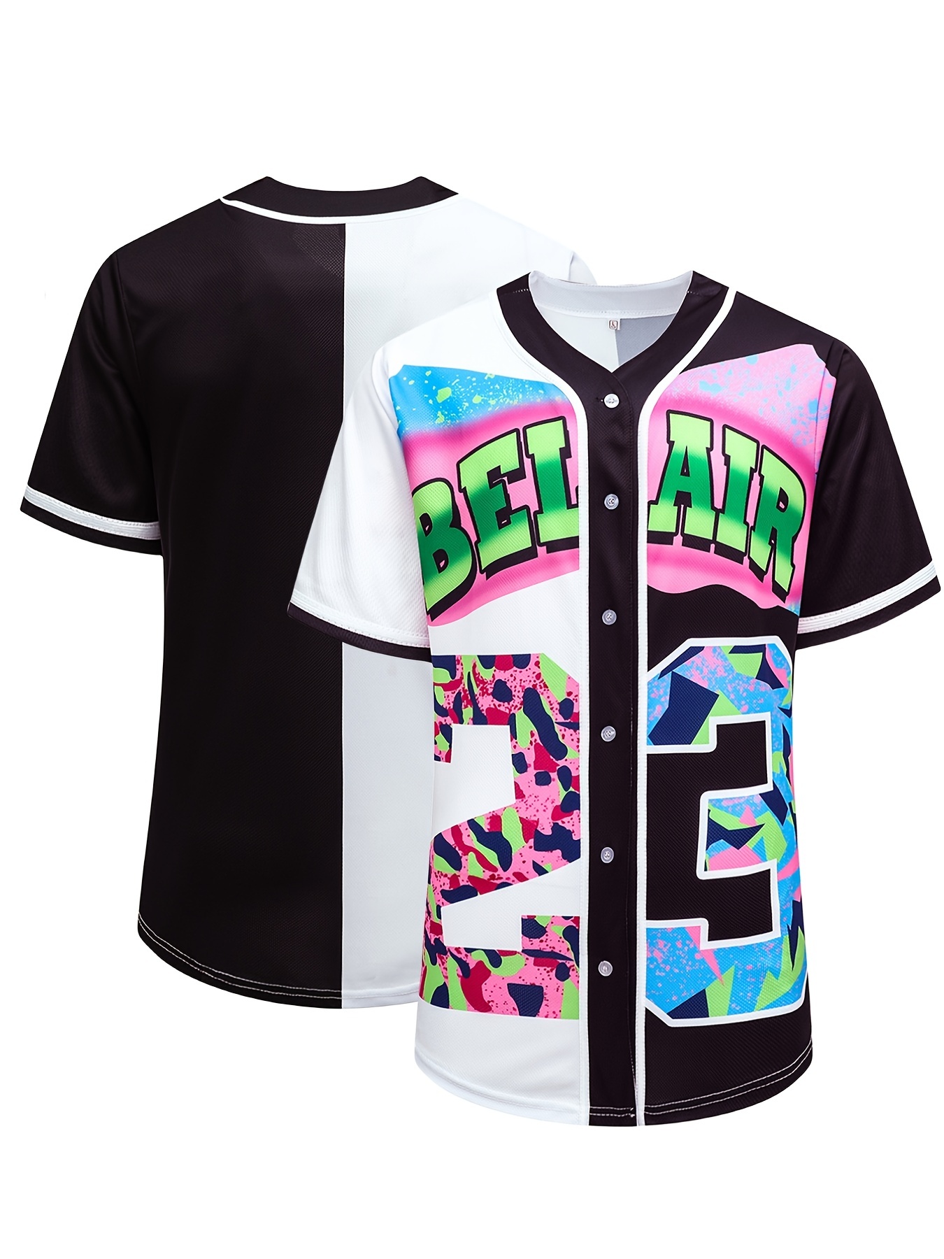 Buy Bel Air 23 Clothing for Men Women, 90s Theme Party Hip Hop Baseball  Jersey Short Sleeves Top Fashion Shirt for Unisex, Style 14, Large at