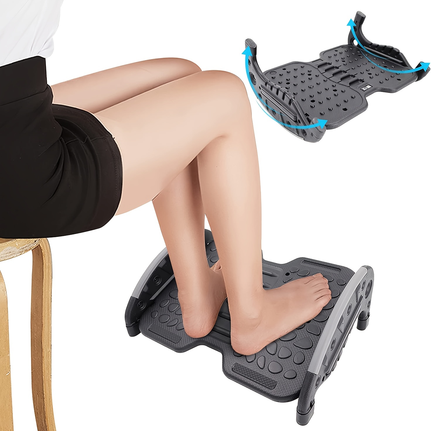 1Pcs Foot Massager Under Desk Footrest,Foot Rest for Under Desk at Work  with Massage,Foot Massager for Plantar Fasciitis Relief