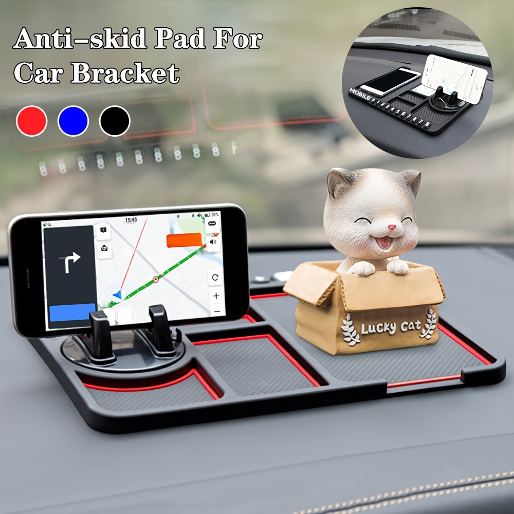 Non-Slip Car Phone Pad For 4-in-1 Car Parking Number Card Anti