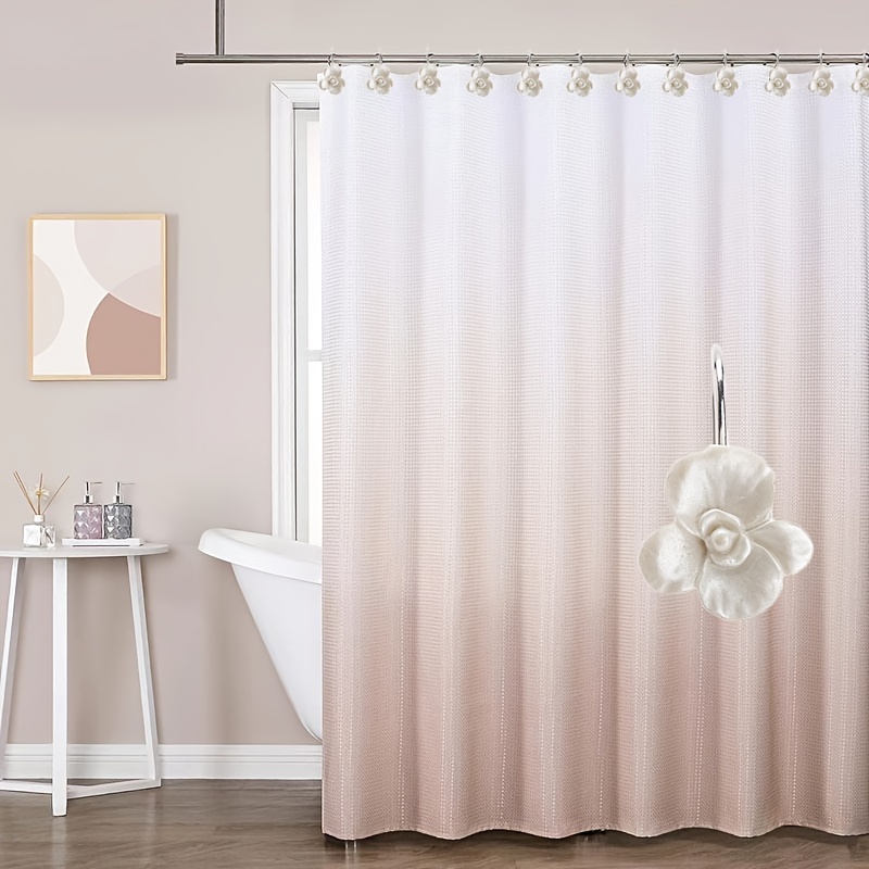Bath Curtain Decoration Hooks White Floral Shaped Simple - Temu