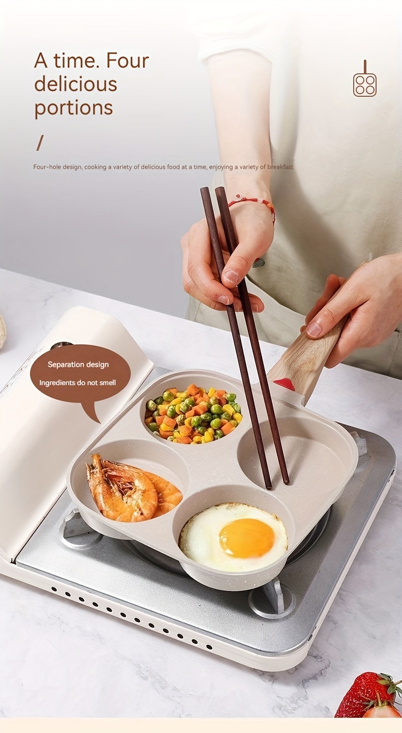 four hole fried egg pan burger pan flat bottom pan non stick pan home breakfast pan small pancake pan egg pan details 3