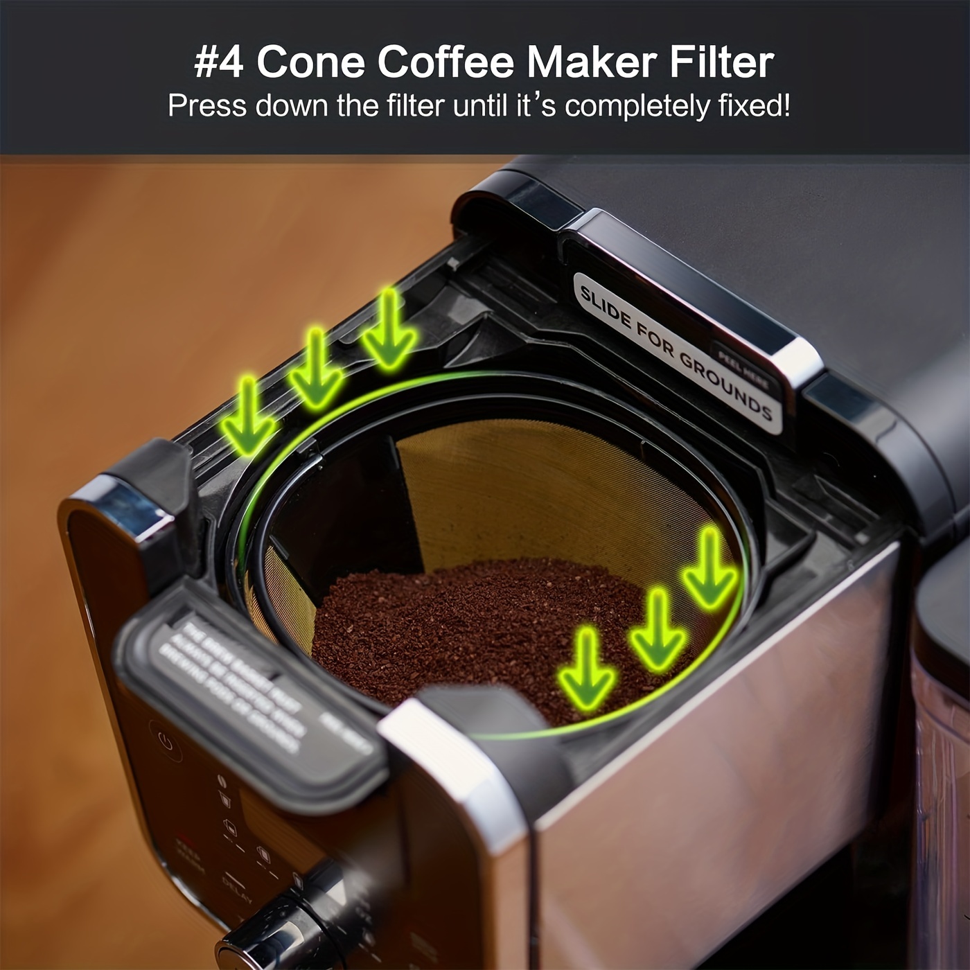 BRIKINTE Reusable Coffee Filter for Ninja Coffee Maker, 4 cone Coffee Maker  Filter #4 for Ninja Dual Brew Coffee Maker Filter Ninja Coffee Bar Brewer