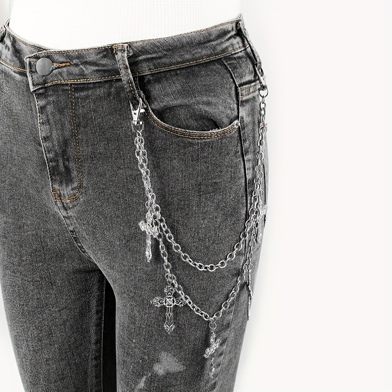 Layered Pants Chain Body Jean Chains Goth Trousers Street Wallet