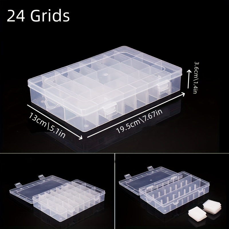 24/ Plastic Storage Box Transparent Organizer Box Adjustable - Temu