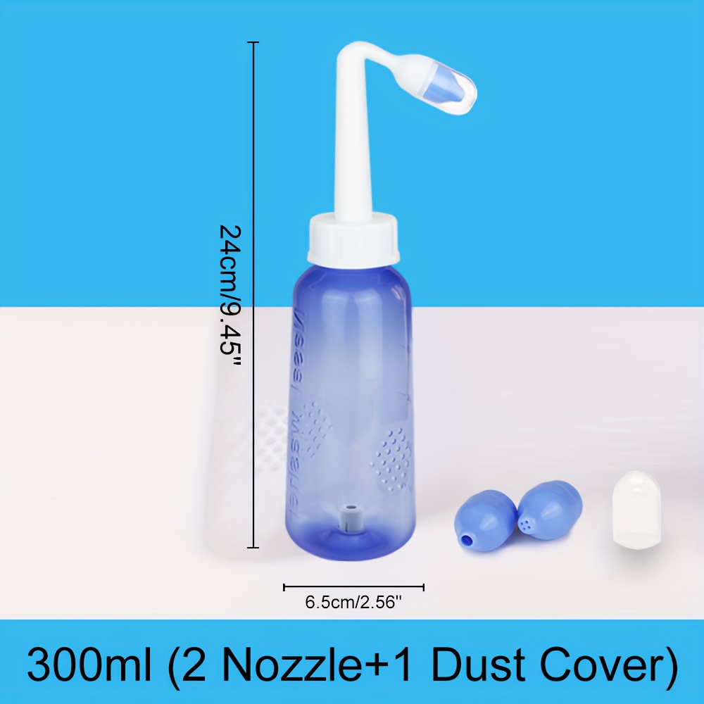 Dispositivo de lavado nasal, dispositivo de lavado nasal TYC de 500 ml, con  dos boquillas, Para Irrigación Nasal Para niño Y Adultos (500 ml, azul) :  : Salud y Cuidado Personal