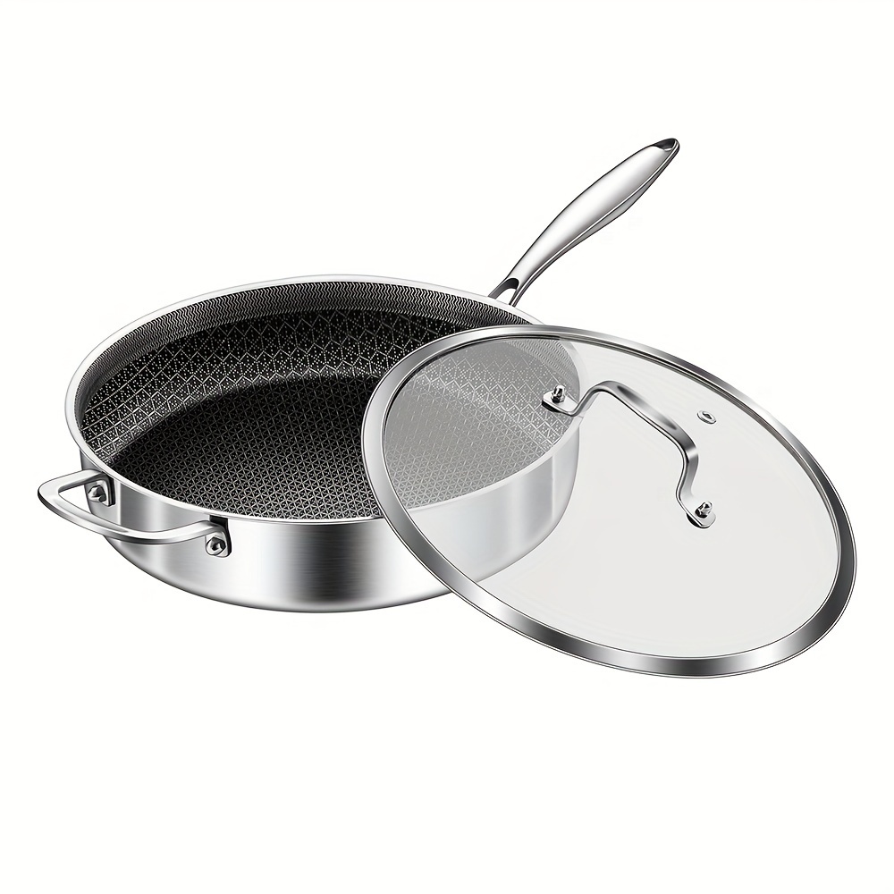 1pc Sartén Salteado Acero Inoxidable Tri ply Olla Cocina - Temu