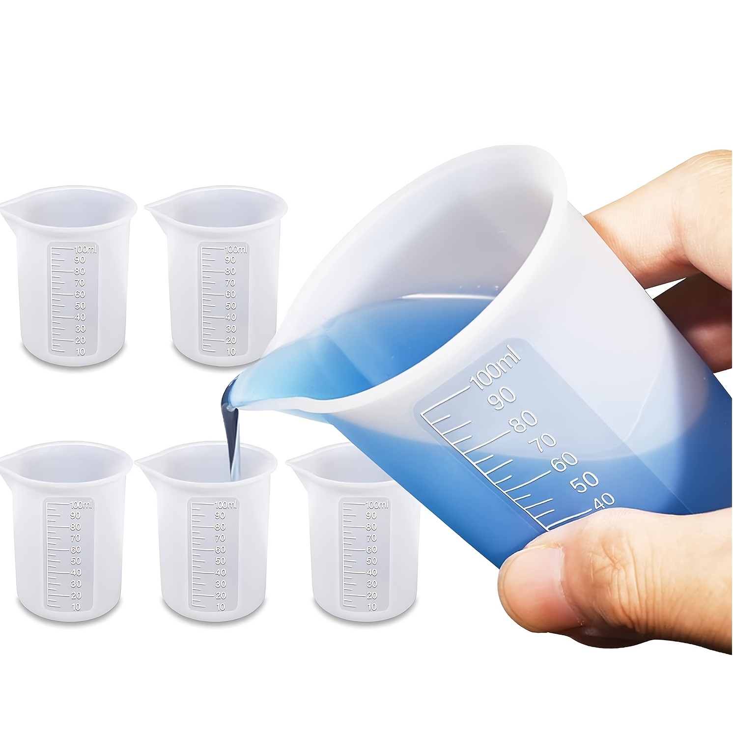 100pcs 30ml Clear Measuring Cup Professional Laboratory Scale Cups