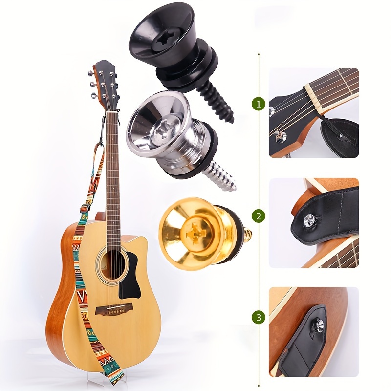 Support de sangle de guitare en cuir classique, serrure de sécurité pour  accessoires de guitare acoustique