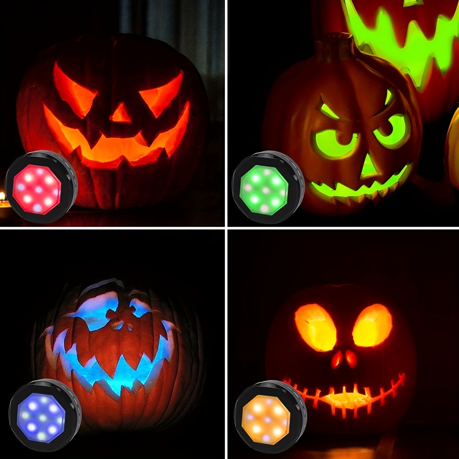 6 Paquete Luces Led Con Control Remoto, Luces Operadas Con Pilas Para  Navidad, Calabaza De Halloween, 16 Colores Cambiantes, Luces Adhesivas  Inalámbricas Para Armario, Debajo De Las Luces Del Mostrador Para Cocina