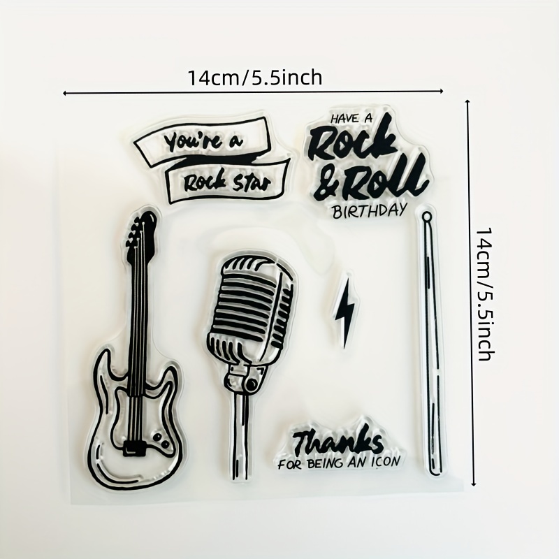  Rock Grandmother Dies and Stamp Sets for Card Making DIY  Scrapbooking We Rock,Let's Feel Young Again,Happy Birthday Rock On Words  Clear Stamp for Paper Crafting Metal Die Cuts Punch Template 