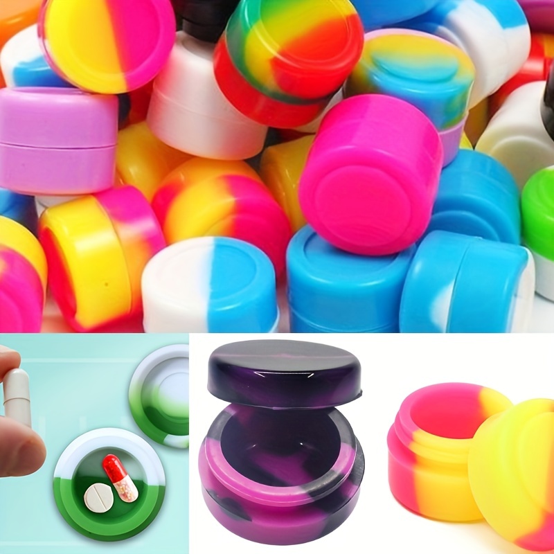 Cute 3pcs 5ml Silicone Containers with Lids Small Storage Jars Silicon  Concentrate