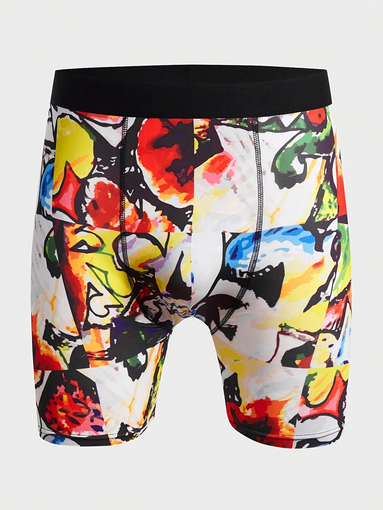 Men's Fashion Graphic Long Boxer Briefs Shorts Breathable - Temu