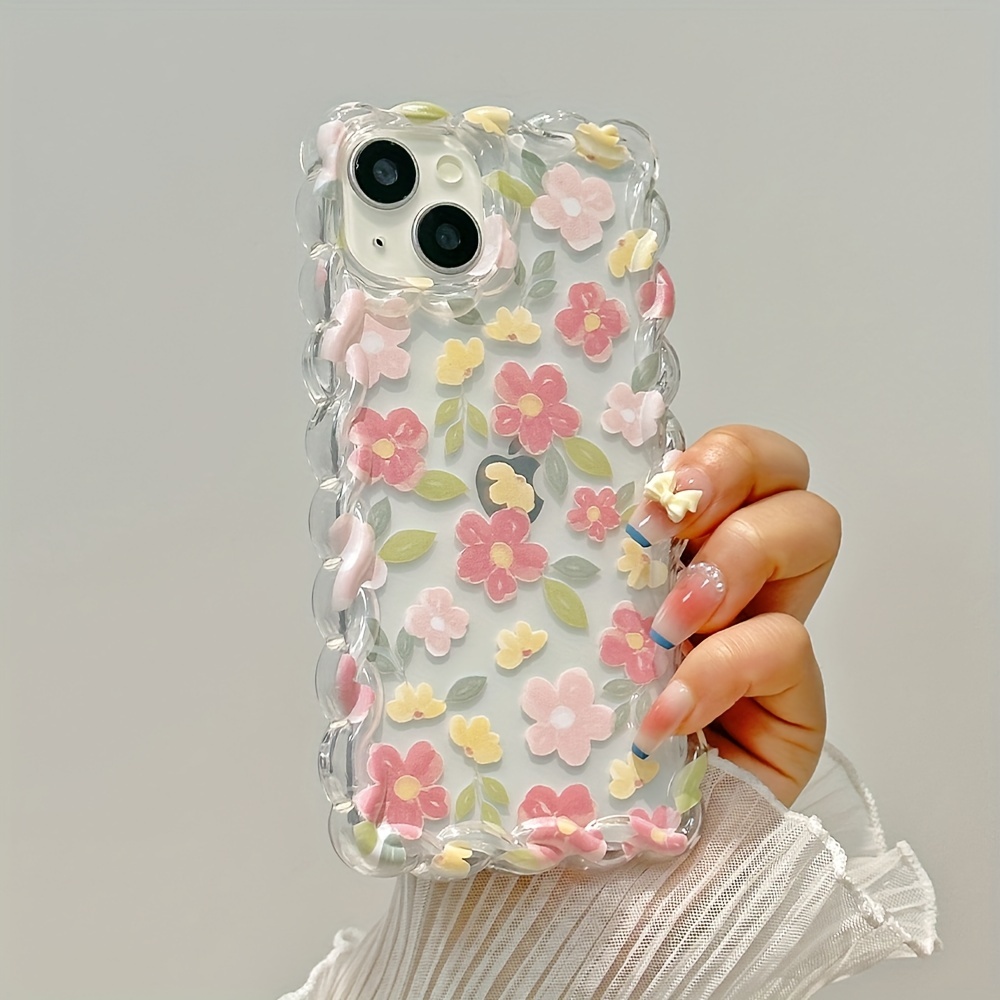 flower printed phone case for apple iphone 14 13 12 11 xs xr x 7 8 plus pro max mini details 3