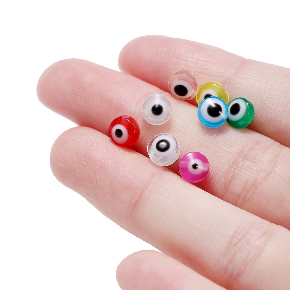 Lot Oval Beads Evil Eye Resin Spacer Beads Kit For Jewelry - Temu