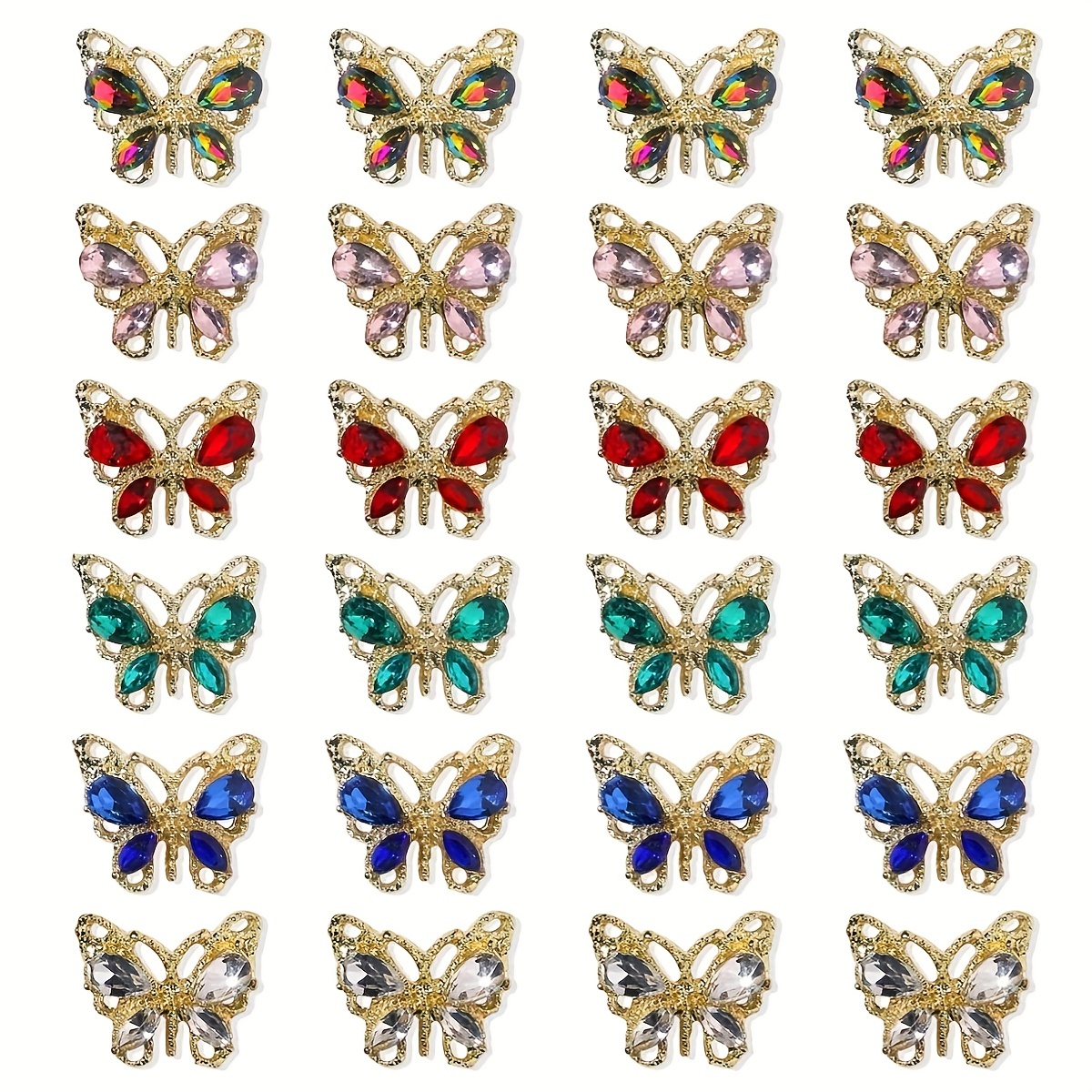 3d Butterfly Nail Charms Nails Butterflies Rhinestones Big Nail