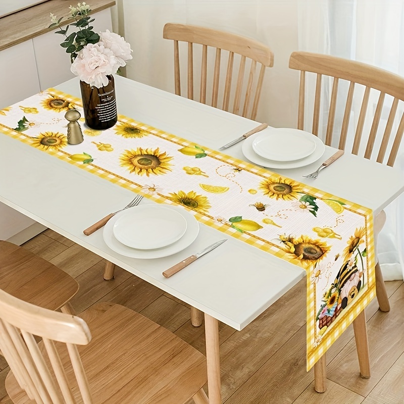 Summer Bumble Bee Linen Table Runners Kitchen Table Decorations