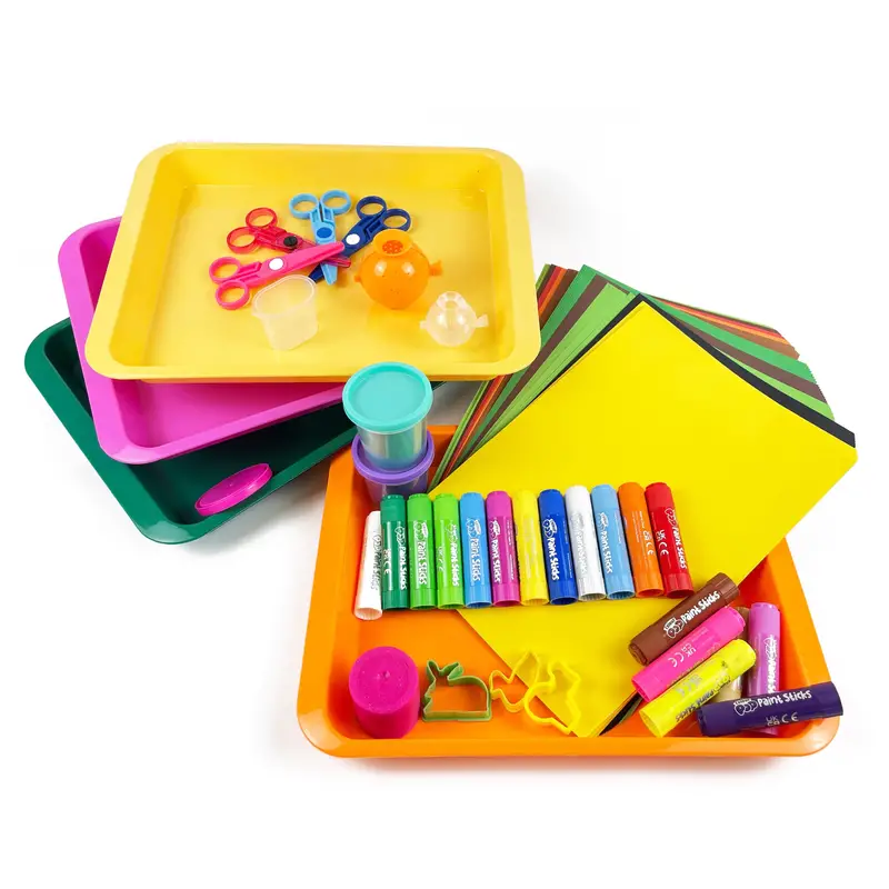 Plastic Art Trays, Activity Plastic Crafts Tray, Medium Size Multicolor Kids  Organizer Tray, Serving Tray For Diy Projects, Beads, Painting, Jewelry -  Temu Germany