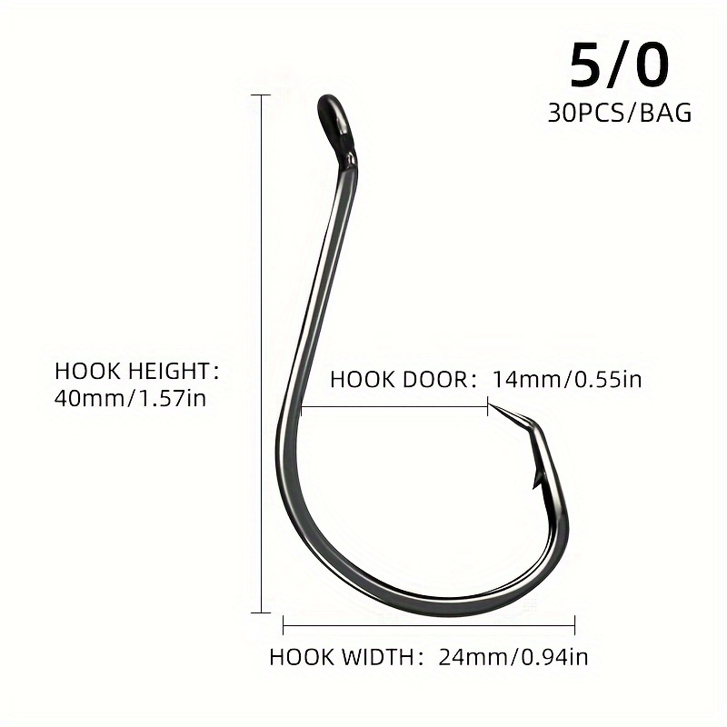 Multi Size High Carbon Steel Circle Hook Saltwater Barbed - Temu New Zealand