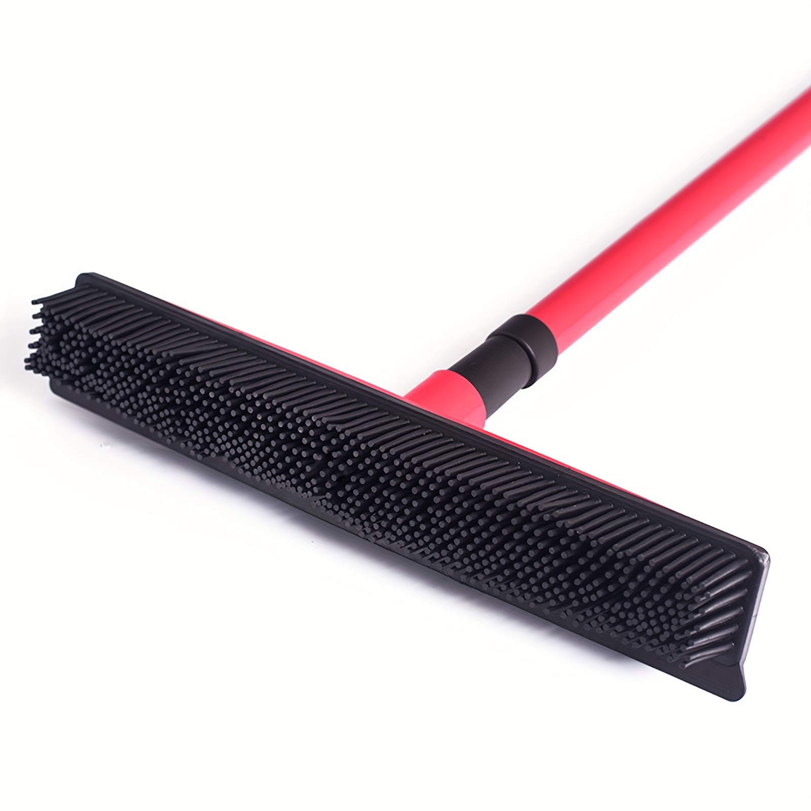 Landhope Rubber Broom Pet Hair Remover Broom with 50 inch Thickened Long Handle Carpet Rake,Black, Size: One Size