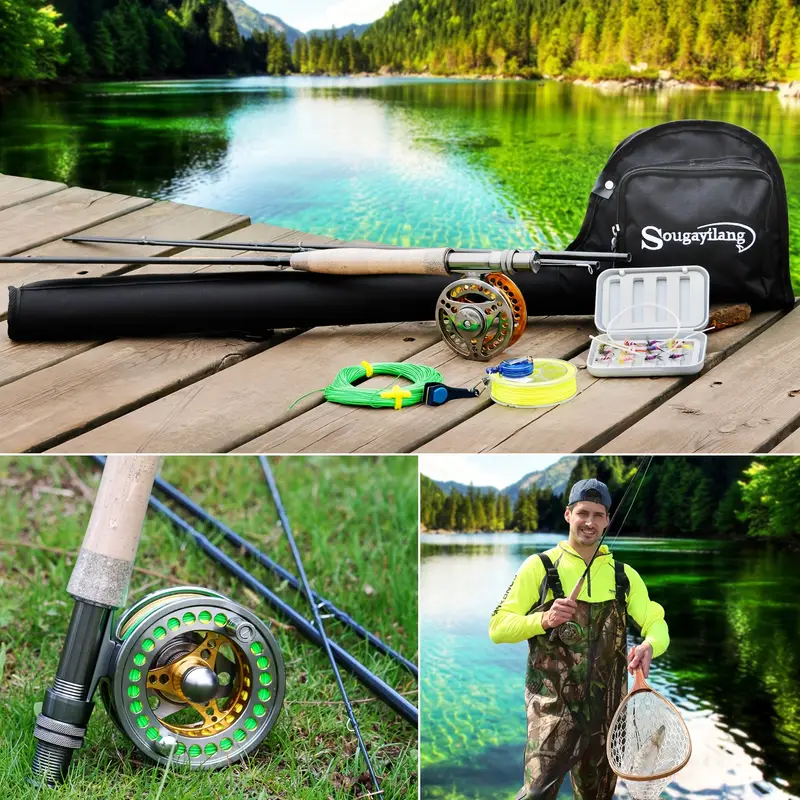 Sougayilang 5/6 Fly Fishing Rod Reel Combos With Lightweight Portable Fly  Rod And CNC-machined Aluminum Alloy Fly Reel Fly Fishing Complete Starter