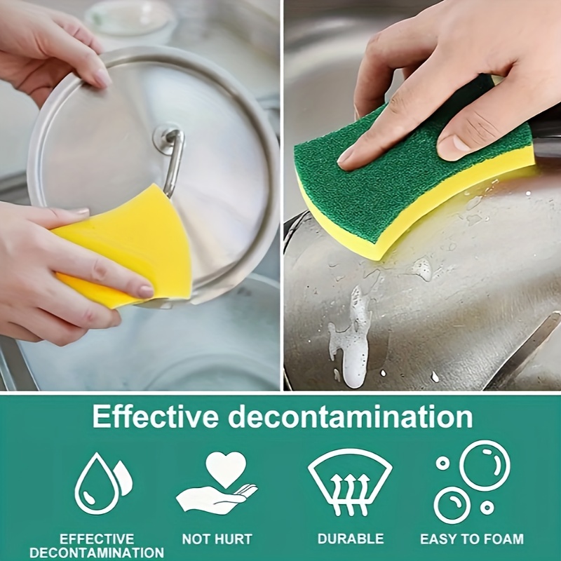 20Pcs Kitchen Cleaning Sponges, Cleaning Scrub Sponge, Effortless Cleaning  Eco Scrub Pads for Dishes,Pots,Pans All at Once 