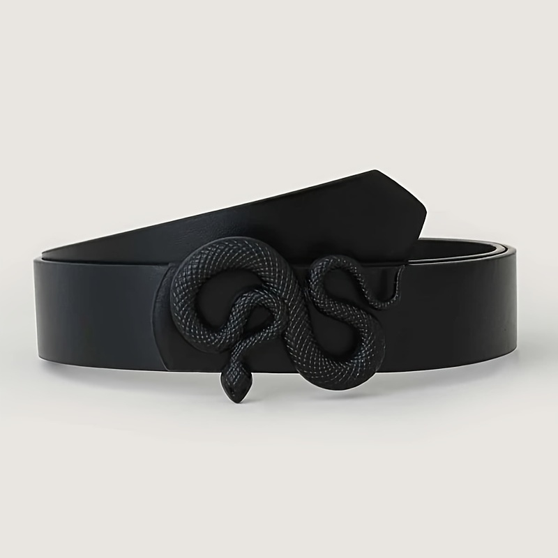 FAN&LOUIS Black Snake Belt for Women Fashion Cool Belt with Big