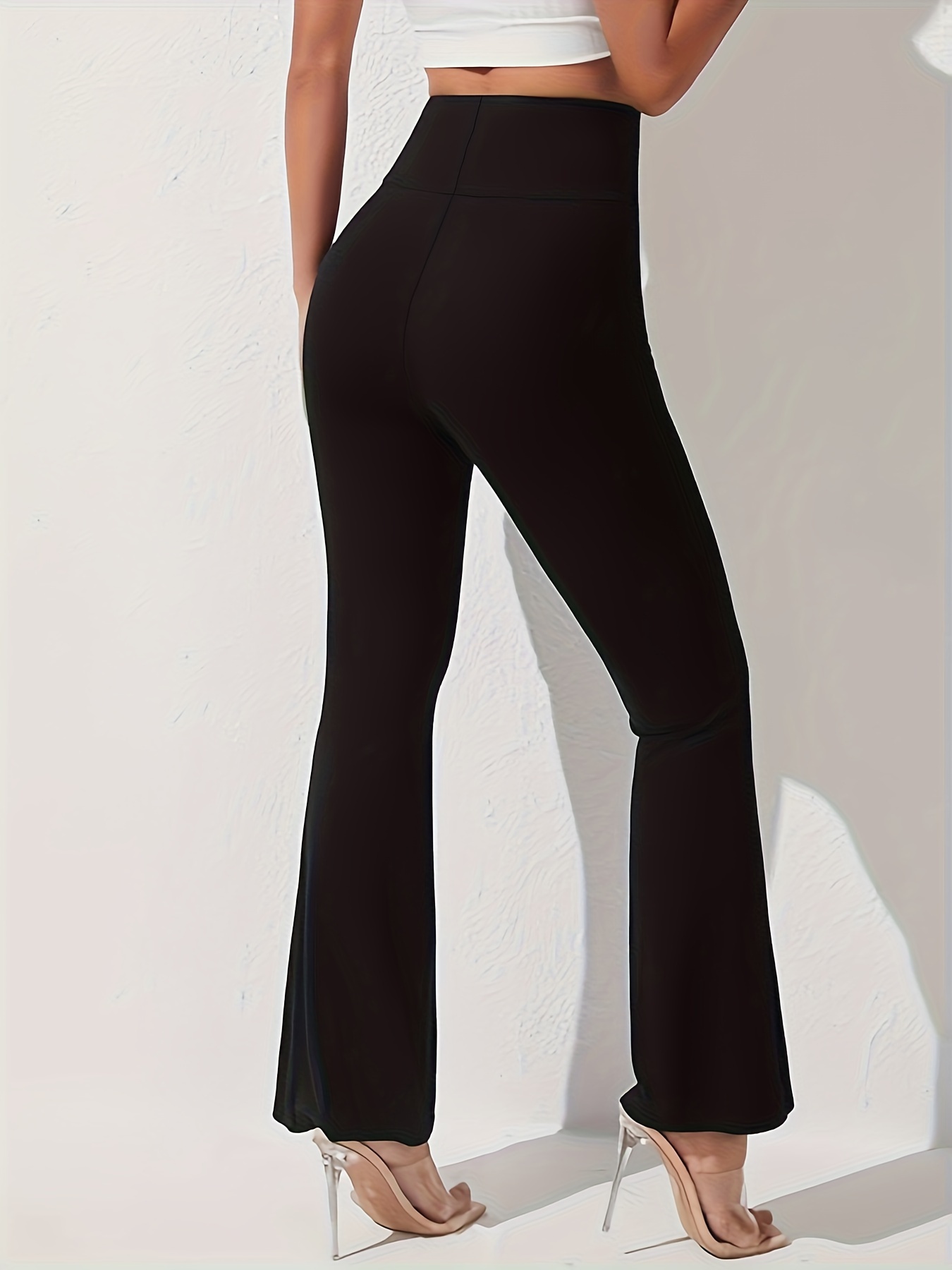 Plus Size Elegant Pants Women's Plus Solid Wide Waistband - Temu