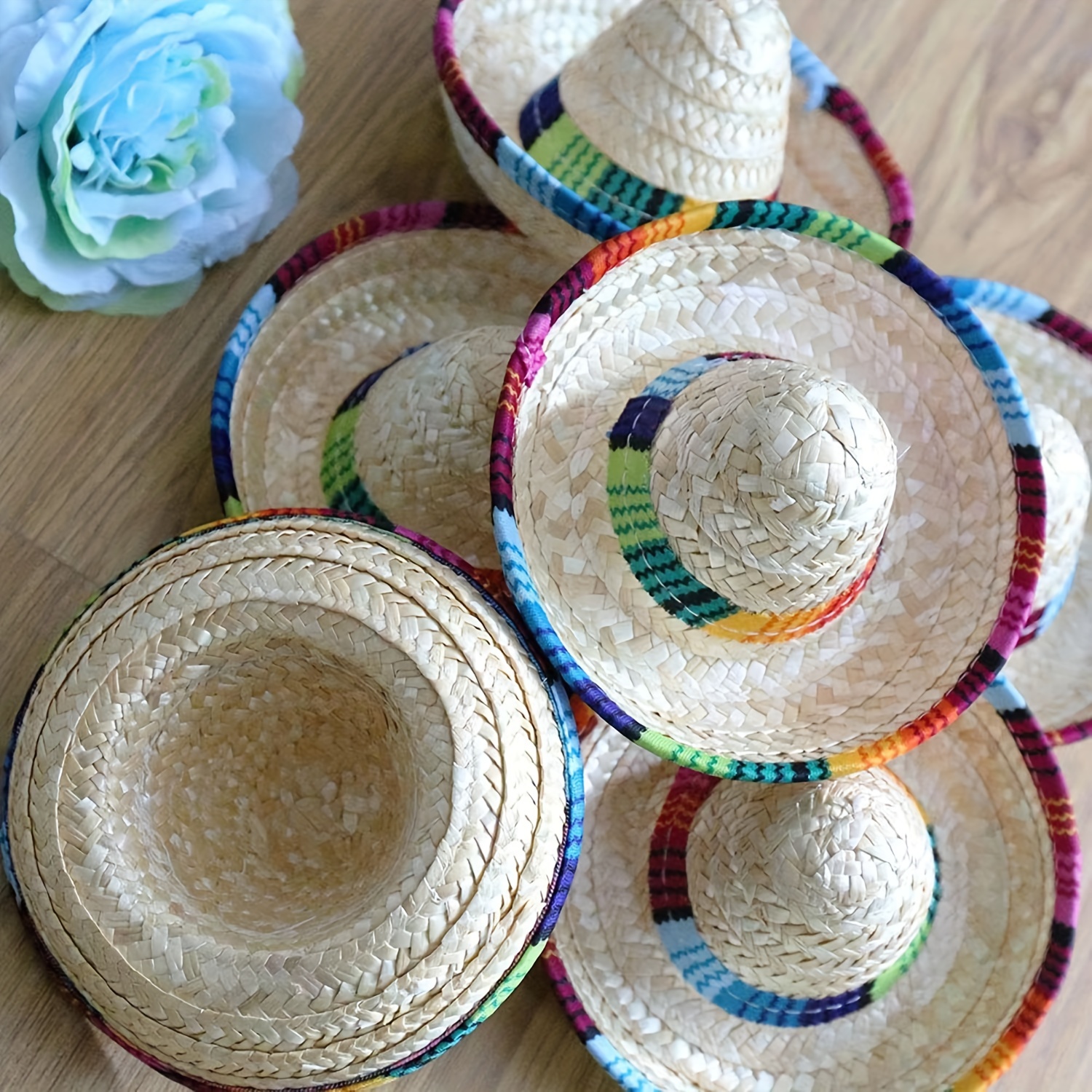 Adjustable Pet Sombrero Straw Hat For Summer Sun Protection - Temu