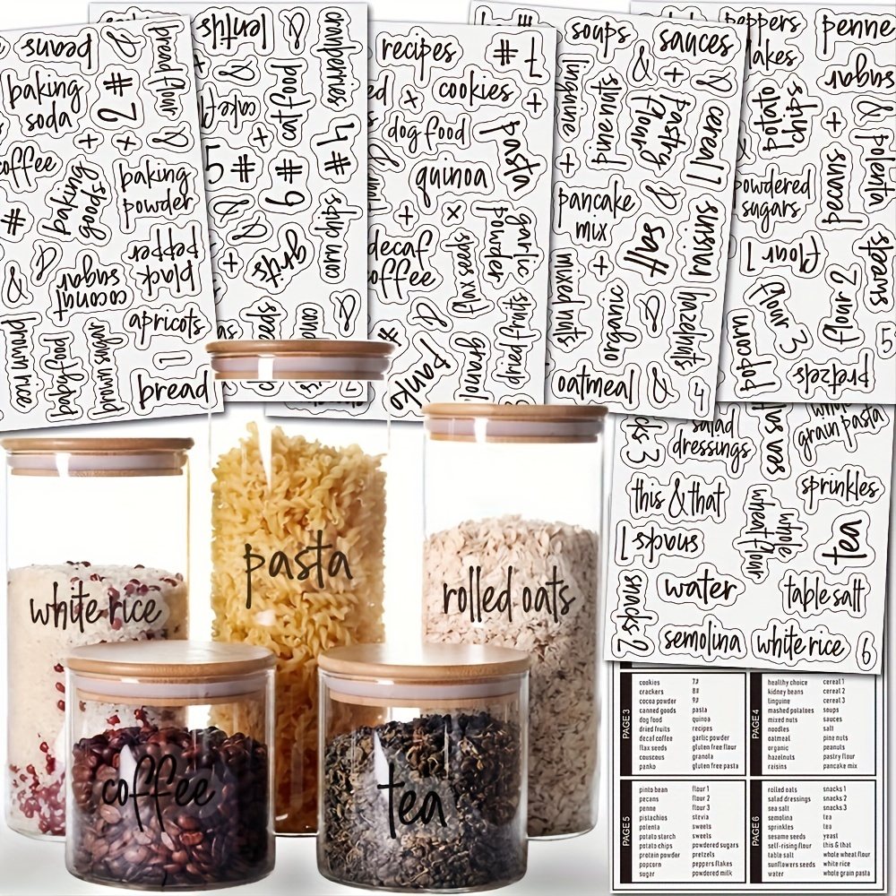 136pcs Spice Labels, Clear Spice Jar, Labels Preprinted, Water Resistant  Stickers, Black And White Script, For Seasoning Herbs/ Kitchen Spice Rack  Org