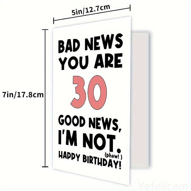 funny 30th birthday card for men women happy 30th birthday card for friend brother sister 30 years old birthday greeting card youre 30 im not 5 7in envelope included
