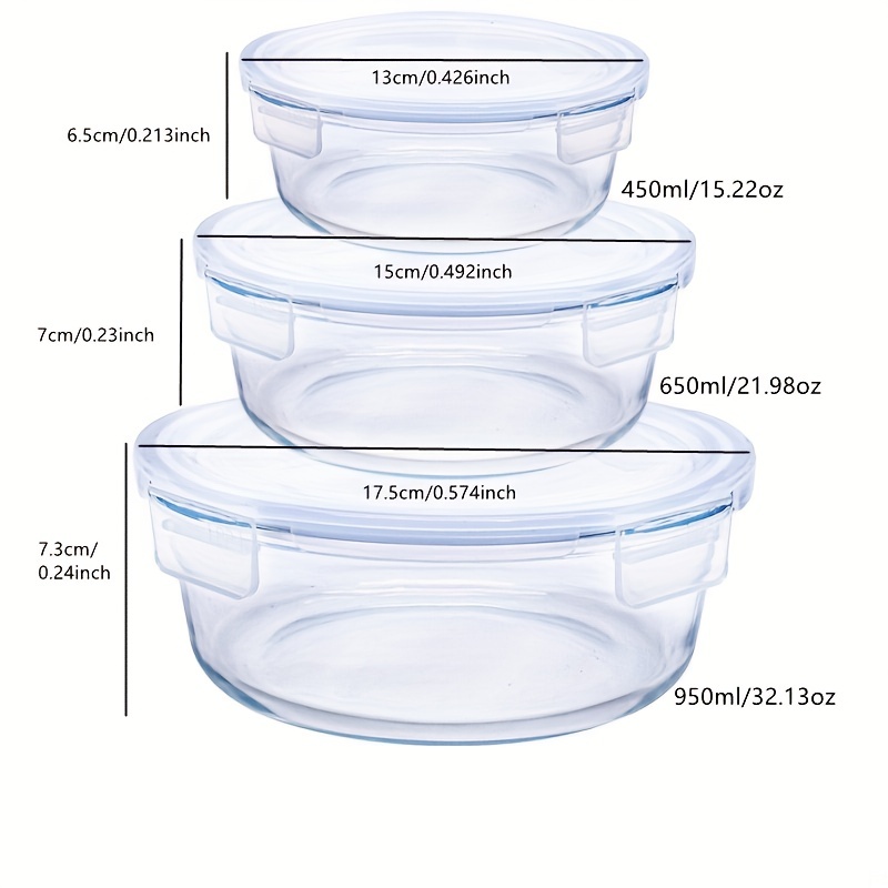 Circular Glass Lunch Box kitchen Accessory Kitchen Supplies - Temu
