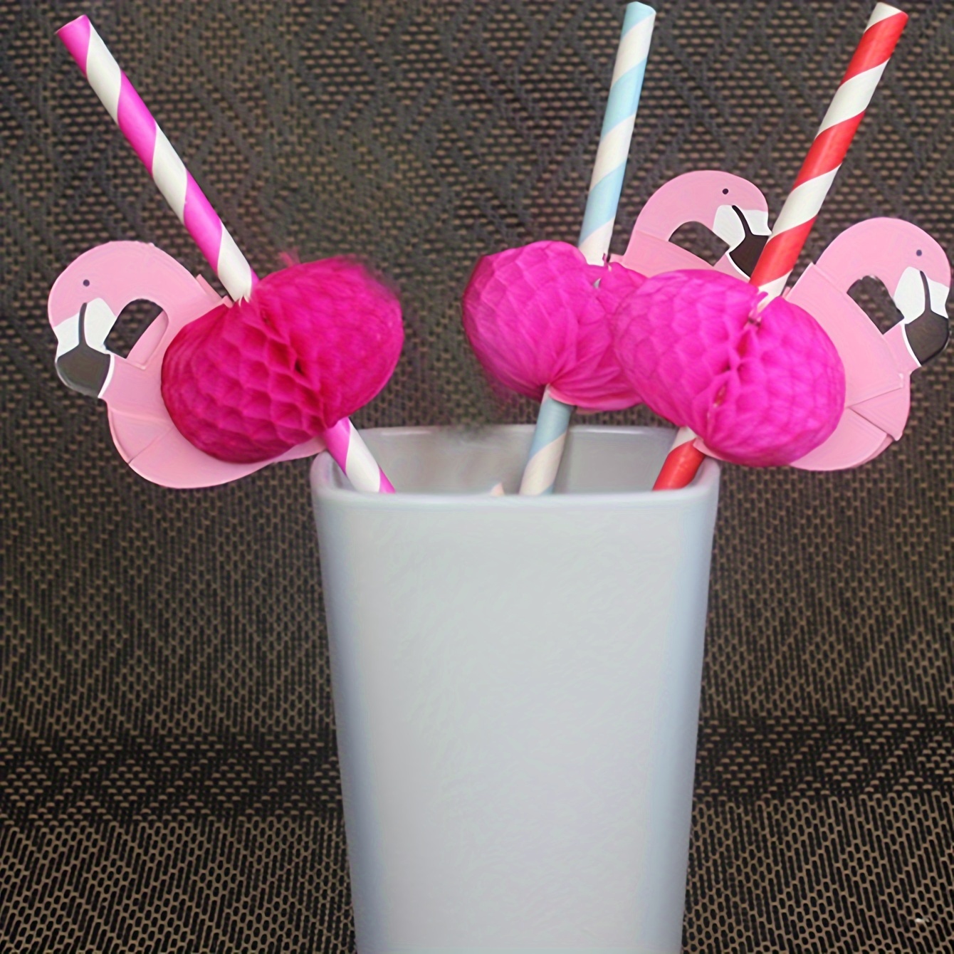 60 Cocktail Pailles 3D, Flamingo Pailles en Papier Biodégradables Pailles à  boire Pailles pour fêtes de fruits pour la fête Aloha d'été, la plage, le